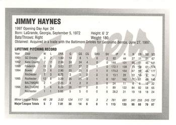 1997 Edmonton Trappers #NNO Jimmy Haynes Back
