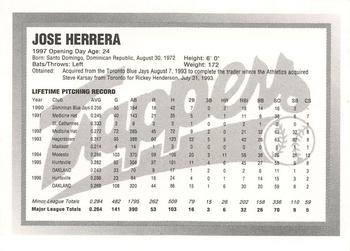 1997 Edmonton Trappers #NNO Jose Herrera Back