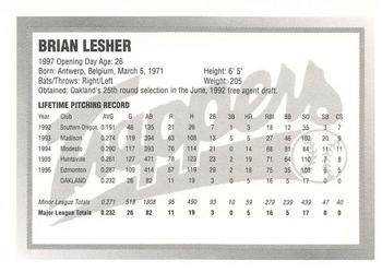 1997 Edmonton Trappers #NNO Brian Lesher Back
