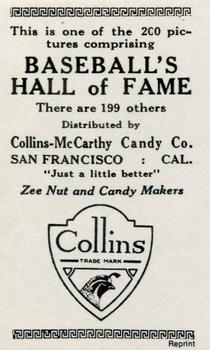 1917 Collins-McCarthy (E135) Reprint #34 Harry Coveleski Back