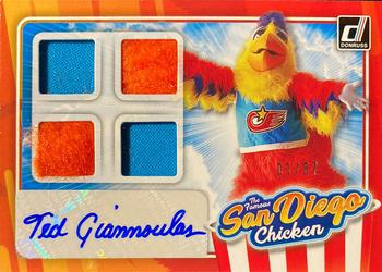 2021 Donruss - The Famous San Diego Chicken Material Signatures #Chicken-21 Ted Giannoulos The Famous San Diego Chicken #/87 Front