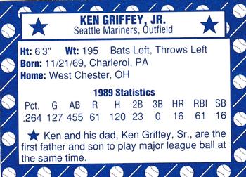 1990 Grand Slam (unlicensed) #NNO Ken Griffey, Jr. Back