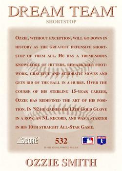 1993 Score #532 Ozzie Smith Back