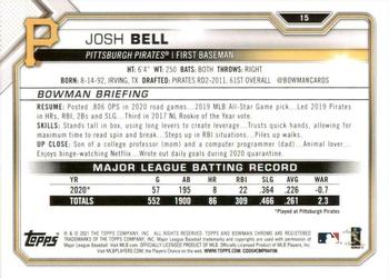2021 Bowman - Blue #15 Josh Bell Back
