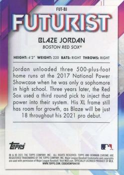 2021 Bowman - Chrome Futurist #FUT-BJ Blaze Jordan Back