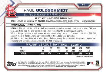 2021 Bowman - Fuchsia #95 Paul Goldschmidt Back