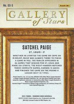 2021 Panini Diamond Kings - Gallery of Stars #GS-3 Satchel Paige Back