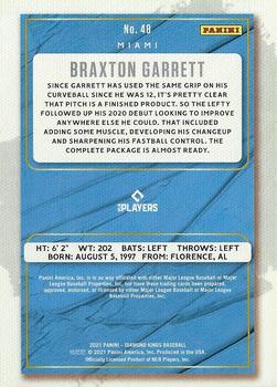 2021 Panini Diamond Kings - Artist's Proof Blue #48 Braxton Garrett Back