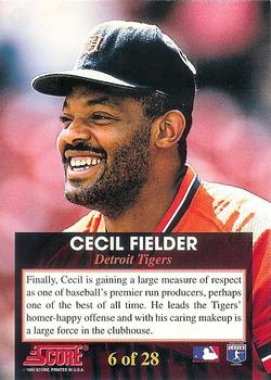1993 Score - The Franchise #6 Cecil Fielder Back