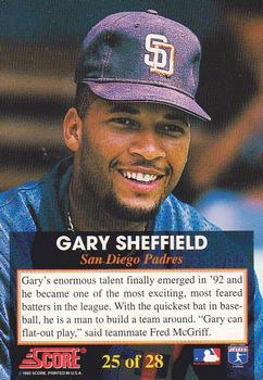 1993 Score - The Franchise #25 Gary Sheffield Back