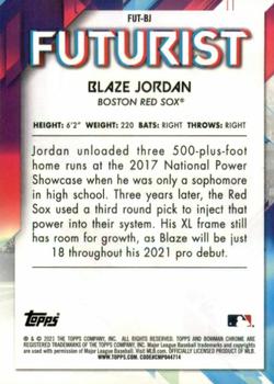 2021 Bowman - Chrome Futurist Mojo Refractor #FUT-BJ Blaze Jordan Back