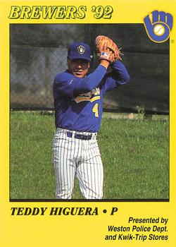 1992 Milwaukee Brewers Police - Weston Police Dept., Kwik-Trip Stores #NNO Teddy Higuera Front