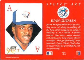 1993 Select - Aces #11 Juan Guzman Back