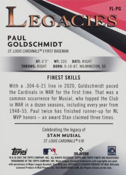 2021 Finest - Finest Legacies Gold Refractor #FL-PG Paul Goldschmidt / Stan Musial Back