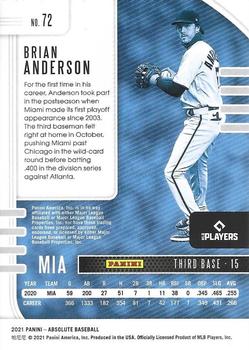 2021 Panini Absolute - Retail #72 Brian Anderson Back