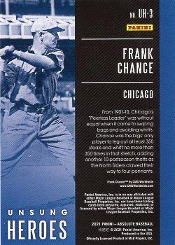 2021 Panini Absolute - Unsung Heroes Spectrum Blue #UH-3 Frank Chance Back