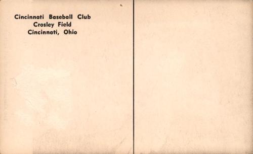 1954-55 Cincinnati Redlegs Postcards #NNO Ted Kluszewski Back