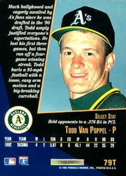 1993 Select Rookie & Traded #79T Todd Van Poppel Back