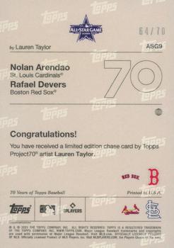 2021-22 Topps Project70 - All-Stars Rainbow Foil #ASG9 Nolan Arenado / Rafael Devers Back