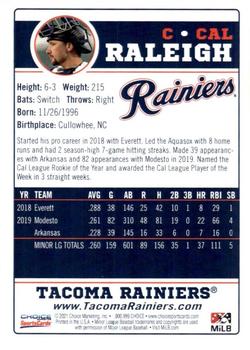 2021 Choice Tacoma Rainiers #13 Cal Raleigh Back