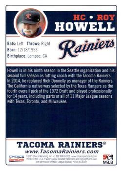 2021 Choice Tacoma Rainiers #26 Roy Howell Back