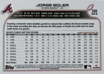 2022 Topps #208 Jorge Soler Back