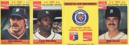 1987 Coca-Cola Detroit Tigers - Panels #1/2/NNO/3 Kirk Gibson / Larry Herndon / Walt Terrell Front