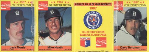 1987 Coca-Cola Detroit Tigers - Panels #7/8/NNO/9 Jack Morris / Mike Heath / Dave Bergman Front