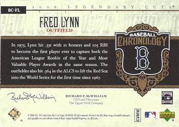 2006 SP Legendary Cuts - Baseball Chronology #BC-FL Fred Lynn Back