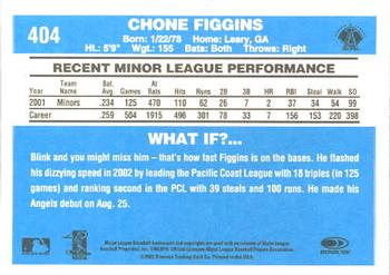 2002 Donruss The Rookies - 2002 Donruss Originals Update #404 Chone Figgins Back