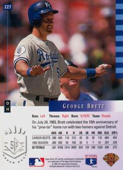 1993 SP #227 George Brett Back
