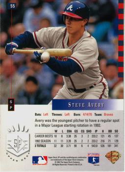 1993 SP #55 Steve Avery Back