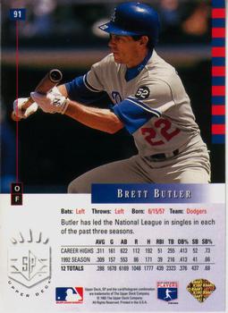 1993 SP #91 Brett Butler Back
