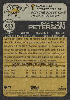 2022 Topps Heritage #698 David Peterson Back