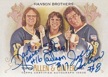2021 Topps Allen & Ginter - Triple Autograph #AGA-HB Hanson Brothers Front