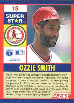 1991 Score 100 Superstars #18 Ozzie Smith Back