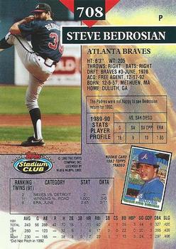1993 Stadium Club #708 Steve Bedrosian Back