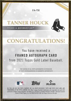 2021 Topps Gold Label - Framed Autographs Blue #FA-TH Tanner Houck Back