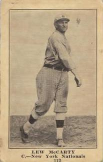 1917 Standard Biscuit #112 Lew McCarty Front