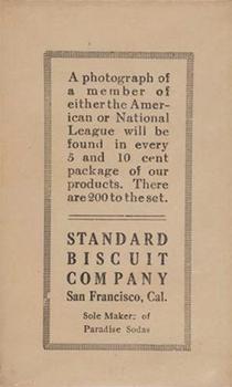 1917 Standard Biscuit #126 Greasy Neale Back