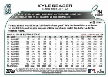 2022 Topps Opening Day #154 Kyle Seager Back