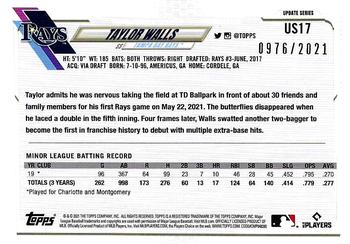 2021 Topps Update - Gold #US17 Taylor Walls Back