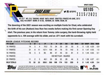 2021 Topps Update - Gold #US105 Chad Kuhl Back