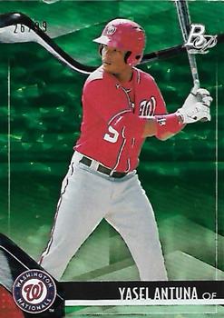 2021 Bowman Platinum - Top Prospects Green Icy Foil #TOP-47 Yasel Antuna Front