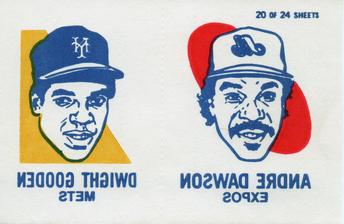 1986 O-Pee-Chee Tattoos - Standard-Sized Panels #20 Dwight Gooden / Andre Dawson Front