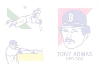 1986 O-Pee-Chee Tattoos - Standard-Sized Panels #NNO Tony Armas Back