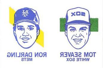 1986 O-Pee-Chee Tattoos - Standard-Sized Panels #NNO Ron Darling / Tom Seaver Front