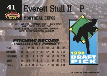 1993 Stadium Club Murphy #41 Everett Stull II Back