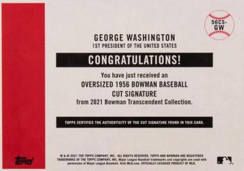 2021 Bowman Transcendent Collection - 1956 Bowman Prototype Baseball Cut Signatures #56CS-GW George Washington Back