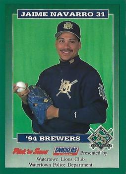1994 Milwaukee Brewers Police - Watertown Lions Club, Watertown Police Department #NNO Jaime Navarro Front